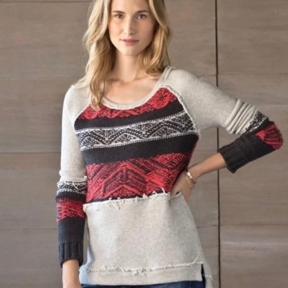 Free People Snow Angel Sweater top in Ballet Combo